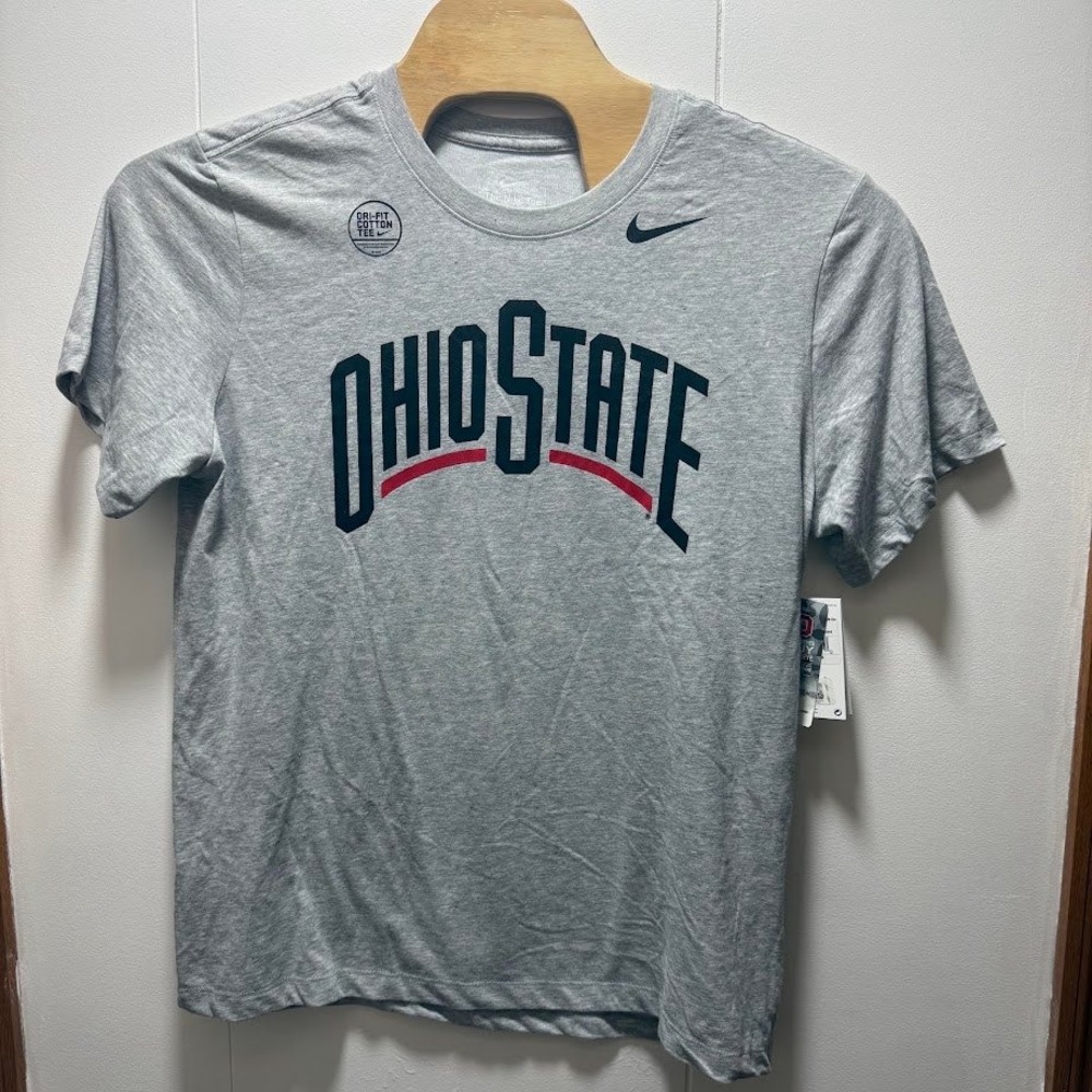 Nike Ohio State Buckeyes Dri-FIT Cotton Tee Mens XL Grey M11843 NCAA Shirt NEW